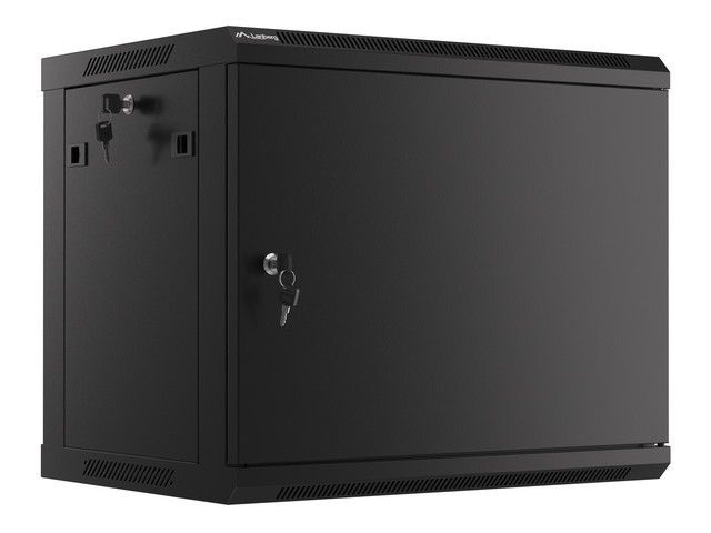 Lanberg 19" racková skříň pro montáž na stěnu 9u/600x450 pro vlastní montáž s kovovými dveřmi černá