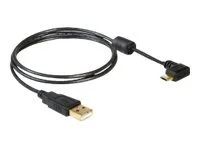 Kabel USB - USB (M) do Micro USB typ B (M) - 1 m - 90° konektor