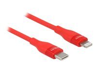 Kabel Lightning - 24 pin USB-C s piny (male) do Lightning s piny (male) - 50 cm - červená - podpora Power Delivery