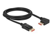 Kabel DisplayPort - DisplayPort (M) pravoúhlý do DisplayPort (M) zamykací - DisplayPort 1.4 - 2 m - podpora 8K60Hz (7680 x 4320) - černá