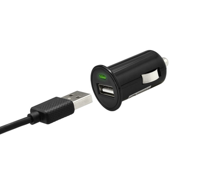 MicroUSB čierna 1A autonabíjačka 2v1 (1,5m kábel)