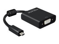 Adaptér VGA) - 19 pin micro HDMI Type D (M) do HD-15 (VGA), mini-phone stereo 3.5 mm, Micro-USB typ B (pouze napájení) (F) - 17 cm - černá
