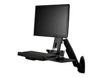 Foldable Standing Desk (WALLSTS1) - Montážní sada (montážní deska pro umístění na zdi, sloupec, zásuvka pro klávesnici, alarm monitoru) - pro obrazovka - plast, hliník, ocel - černá - velikost obrazovky: 24"