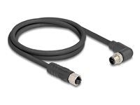 M12 Cable L-coded 4 pin male right angle