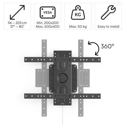 HAMA 360° držák na TV, 37" - 80", 50kg, černý