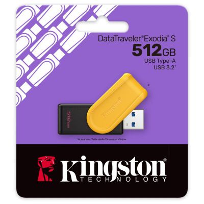 KINGSTON DataTraveler EXODIA S, 512GB, černá/žlutá