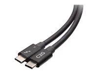 USB C to USB C - 40Gbps - M/M - Kabel Thunderbolt - USB-C (M) do USB-C (M) - USB 3.2 / DisplayPort 2.1 / Thunderbolt 4 - 30 V - 50 cm - USB napájení (100W), podpora 8K60Hz, podpora 4K60Hz (4096 x 2160), podpora Ethernet - černá