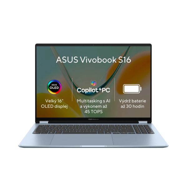 ASUS Vivobook S16/S5608QA/SDX1-26-101/16''/WUXGA/8GB/512GB/Adreno/W11H/Blue/2R
