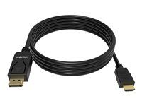 Kabel adaptéru - DisplayPort s piny (male) do HDMI s piny (male) - 2 m - černá - podporuje 4K