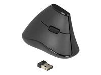 Vertikální myš - ergonomický - pravák - optický - 5 tlačítka - bezdrátový - 2.4 GHz - bezdrátový přijímač USB - černá - maloobchod