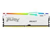 Kingston FURY Beast RGB - DDR5 - sada - 16 GB: 2 x 8 GB - DIMM 288-pin - 5200 MT/s / PC5-41600 - CL40 - 1.25 V - bez vyrovnávací pameti - on-die ECC - bílá