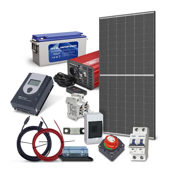 Solární ostrovní set TRINA 455Wp, olověná baterie 150Ah, střídač 230VAC 1000W