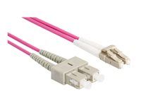 Síťový kabel - multirežim LC (M) do SC několik režimů (M) - 1 m - 3 mm - optické vlákno - duplex - 50 / 125 mikron - OM4 - neobsahuje halogen - fialová