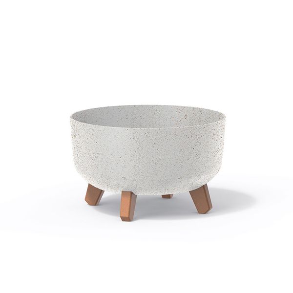 Květináč GRACIA LOW ECO WOOD bílý 28,5cm