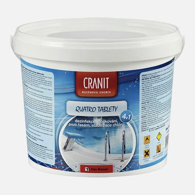 Multifunkční tablety na chlórovou dezinfekci bazénové vody CRANIT Quatro 4v1 2,4 kg