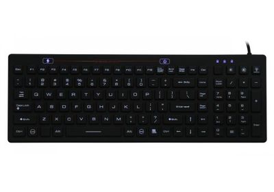 SK312BL – Průmyslová silikonová antibakteriální klávesnice podsvícená, CZ, USB, IP68