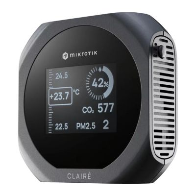 Mikrotik IAQM-THC2PV-G, Claire - Air Quality Monitor, CO2, Temp, RH, PM2.5/10, VOC, sivá