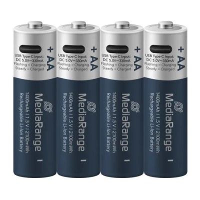 MEDIARANGE Baterie nabíjecí AA, USB-C, 4 ks
