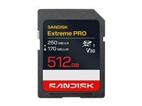 SanDisk Extreme PRO - Paměťová karta flash - 512 GB - Video Class V30 / UHS-I - SDXC UHS-I
