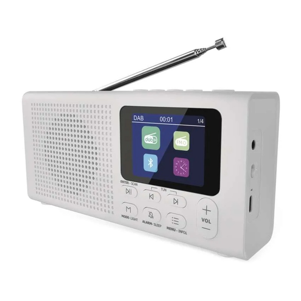 Přenosné rádio EMOS E0091 s Bluetooth, DAB/ DAB+/ FM, bílé