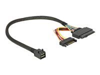 Interní kabel SAS - SFF-8643 (M) do SATA napájení, U.2 (SFF-8639) - 30 cm - černá