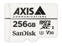 Paměťová karta flash (adaptér microSDXC na SD zahrnuto) - 256 GB - Video Class V30 / UHS Class 3 / Class10 - microSDXC - bílá - pro AXIS D3110, M3085, M3086, M5075, P3818, Q1656, Q1715, Q1942, Q3538, Q6100; P37 Series