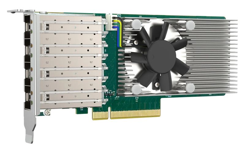 QNAP QXG-25G4SF-BCM, 4x25GbE SFP28, PCIe 4.0x8