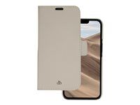 Pouzdro s klopou pro mobilní telefon - pebbled full-grain sustainable leather - sand dune - pro Apple iPhone 14