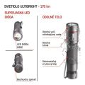 CREE LED kovové svietidlo Ultibright 60, 170lm, 1xAA