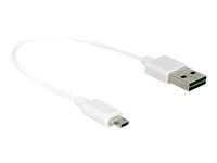 Kabel USB - Micro USB typ B (M) do USB (M) - USB 2.0 - 20 cm - reverzibilní konektor A, reverzibilní mikro konektor B - bílá