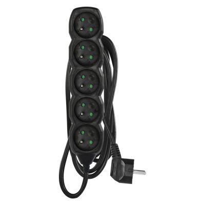 EMOS prodlužovací přívod, černý, 5z/3m, 1,0mm