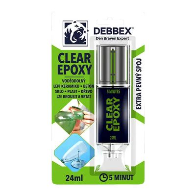 Lepidlo DEBBEX CLEAR EPOXY rychlotvrdnoucí 24 ml.