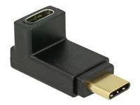 USB adaptér - USB-C (M) do USB-C (F) zahnutý nahoru - USB 3.1 Gen 2 - černá