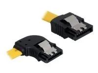 Kabel SATA - Serial ATA 150/300 - SATA (F) do SATA (F) - 50 cm - opatřený západkou, levý úhlový konektor, přímý konektor - žlutá