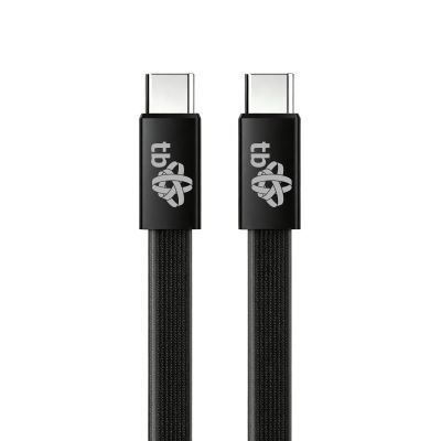 TB plochý kábel USB-C na USB-C, 1m, čierny