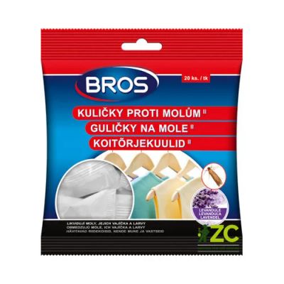 Kuličky proti molům ve skříni BROS 20 ks