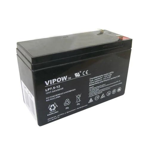 Baterie olověná 12V 7.5Ah VIPOW BAT0214