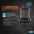 DELTACO GAM-080, RGB Herní židle černá