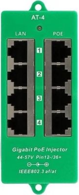 MaxLink Gigabitový 4-portový PoE panel, 802.3af/at