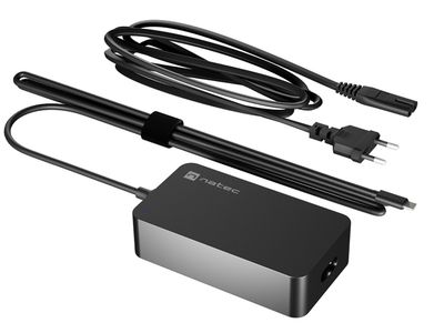 Nabíječka Natec GRAYLING GAN USB-C 65W pro notebooky, tablety, smartphony