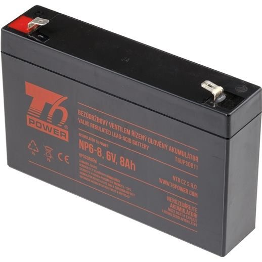 T6 POWER Akumulátor pro UPS, NP6-8, 6V, 8Ah