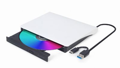 GEMBIRD externí USB DVD mechanika, černobílá