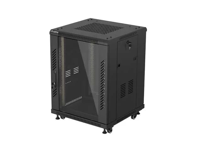 Lanberg instalační rack 19" 15U 600X600 černé skleněné dveře (ploché balení)