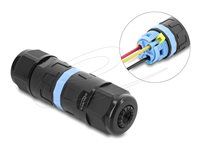 Delock - Konektor k napájení - 3pinový (F) do 3pinový (F) - 450 V - 24 A - tool-free - cerná