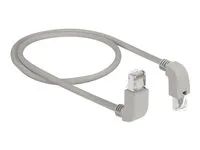 Patch kabel - RJ-45 (M) zahnutí nahoru do RJ-45 (M) zahnutí dolů - 1 m - S/FTP - CAT 6a - bootovaný, neobsahuje halogen - šedá