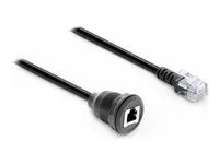 Delock - Prodlužovací kabel k telefonu - RJ-12 (M) do RJ-12 (F) - 50 cm - 4 mm - cerná