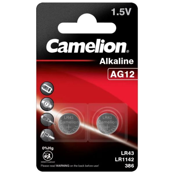 CAMELION Batérie alkalické AG12, LR43, 1,5V, 2ks
