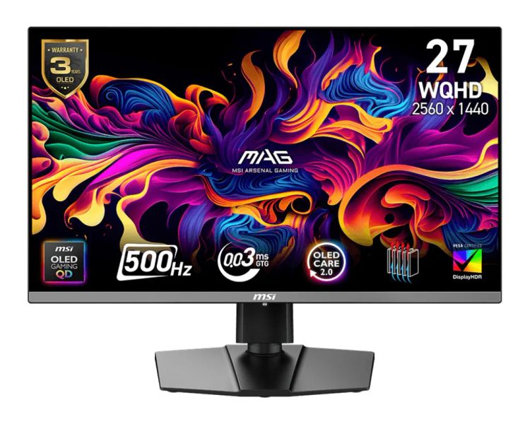 MSI MAG/272QP X50/26,5"/QD-OLED/QHD/500Hz/0,03ms/Černá/3R