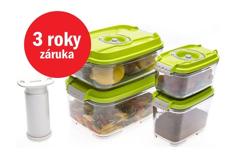 STATUS Tritan 5-dílný set vakuových dóz 157531, zelená