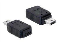 USB adaptér - mini-USB typ B (M) do Micro USB typ B (F) - černá